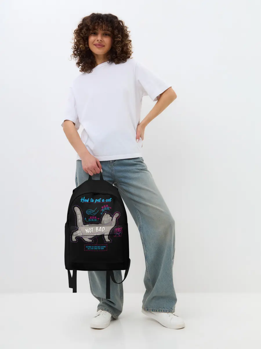 Рюкзак джинсовый / Как погладить кошку