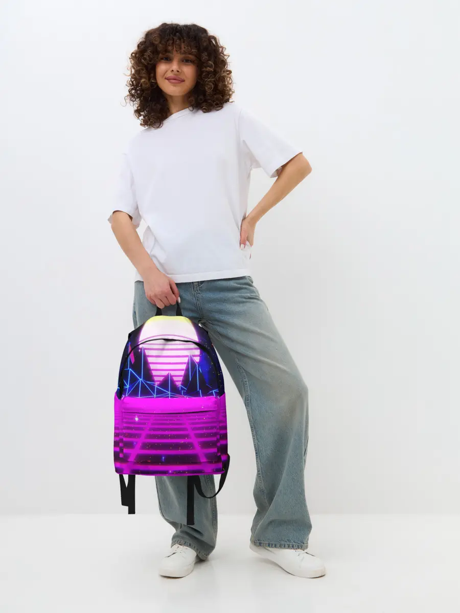 Рюкзак джинсовый / Ретро Стиль неон