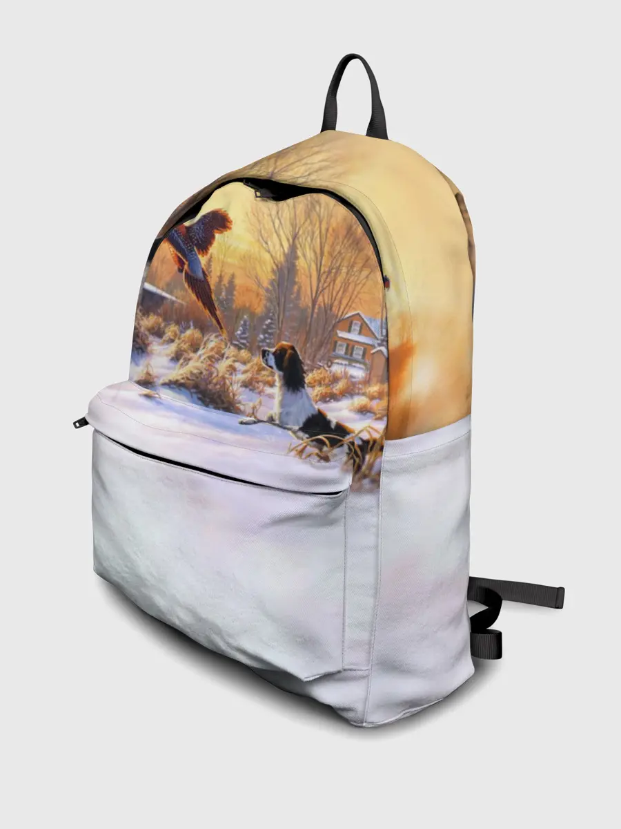 Рюкзак джинсовый / Собака и фазан