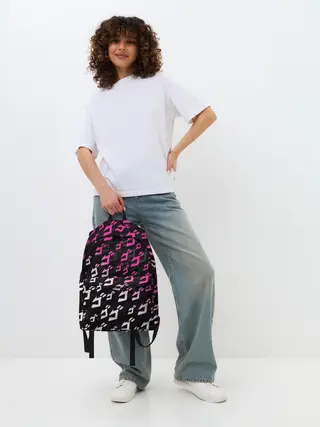 Рюкзак джинсовый / Розовобелый паттерн джоджо