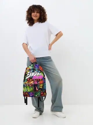 Рюкзак джинсовый / Джоджо комикс