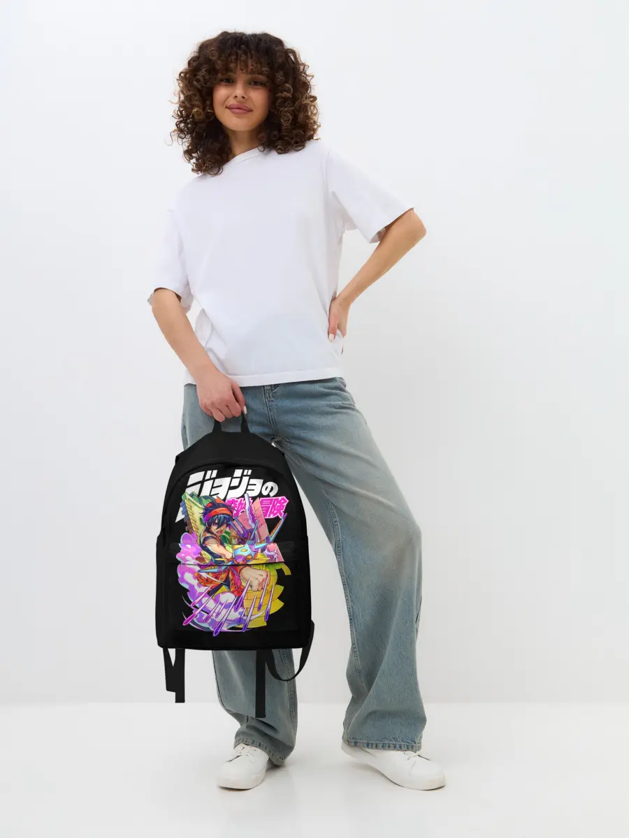 Рюкзак джинсовый / Хамон джоджо на черном