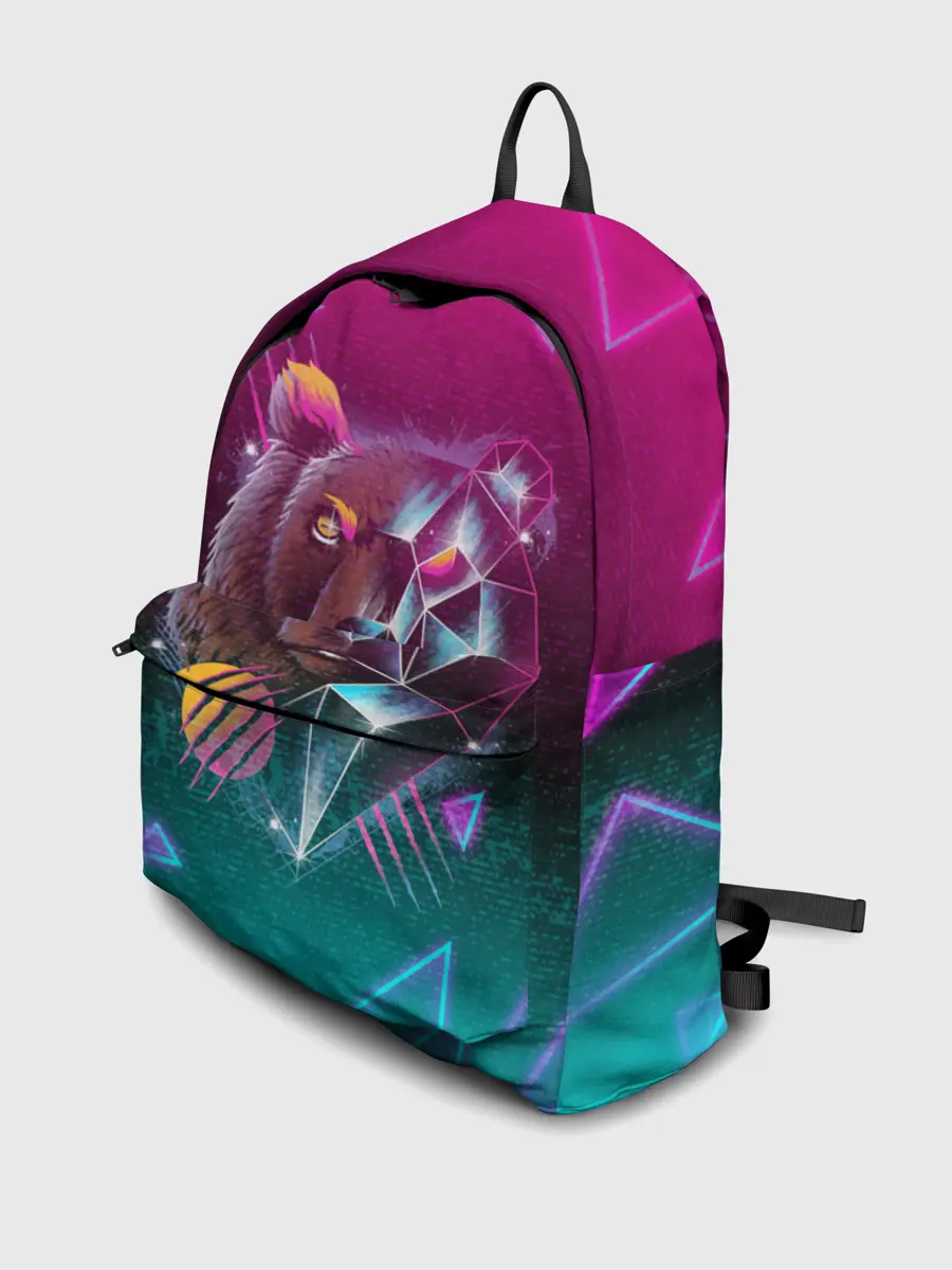 Рюкзак джинсовый / RETRO CYBER BEAR NEON