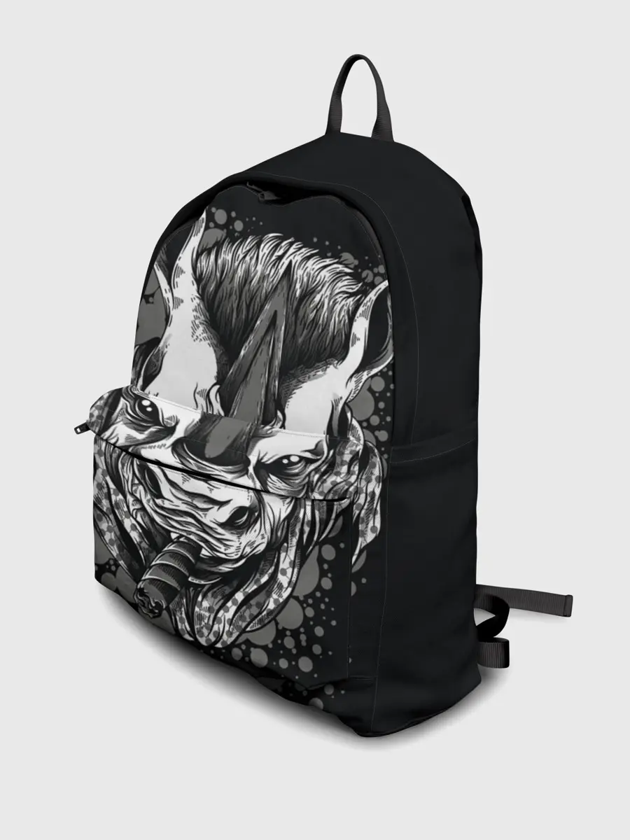 Рюкзак джинсовый / Свирепый носорог