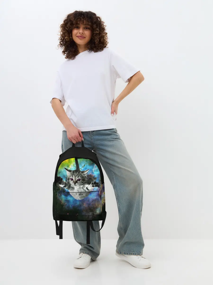 Рюкзак джинсовый / КОСМИЧЕСКИЙ КОТ