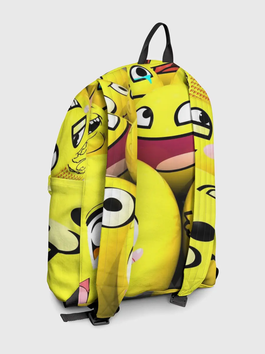 Рюкзак джинсовый / ЖЕЛТЫЕ СМАЙЛИКИ