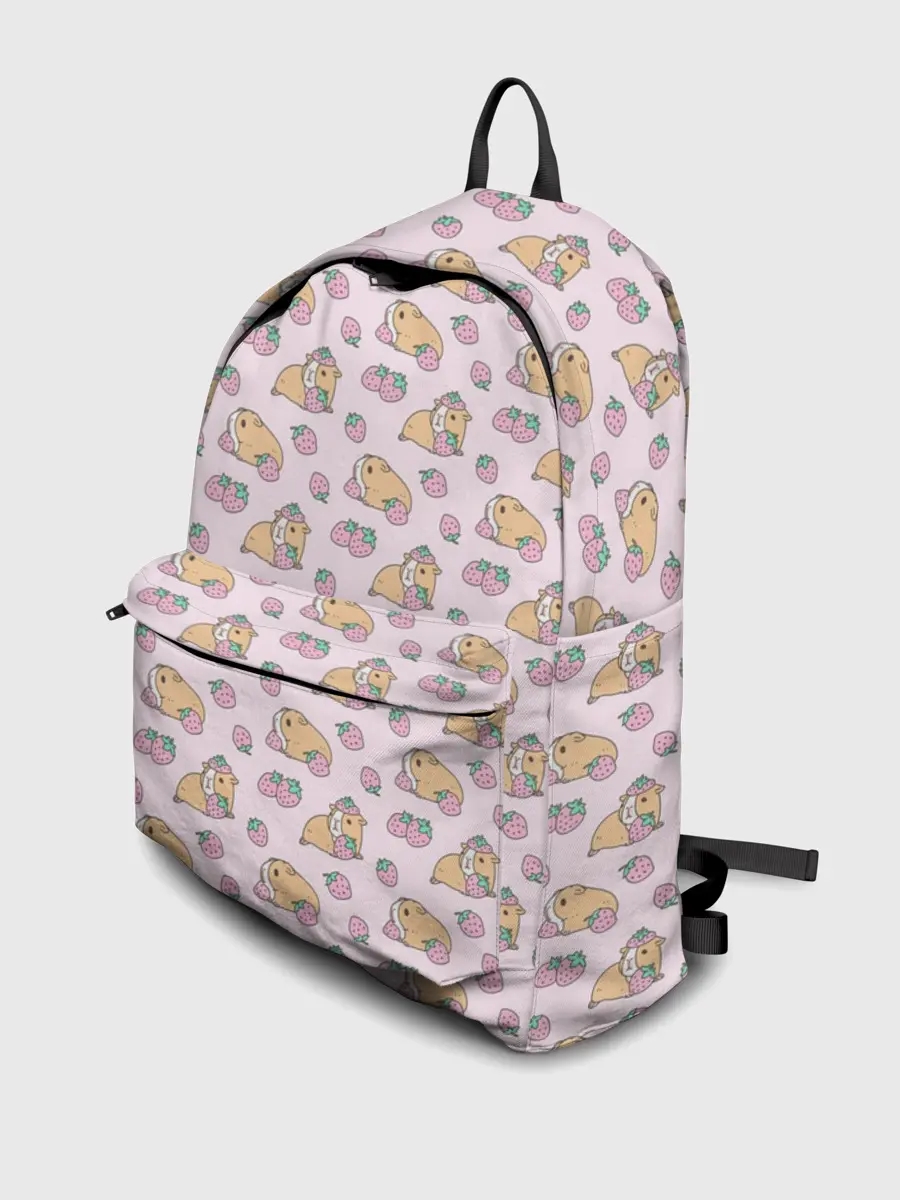 Рюкзак джинсовый / Морские свинки с клубникой