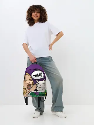 Рюкзак джинсовый / Woman yelling at a cat