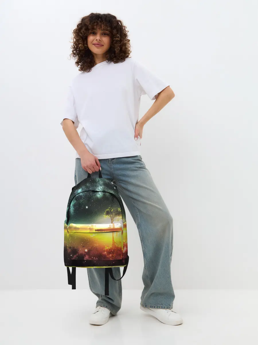 Рюкзак джинсовый / Закат со звездами