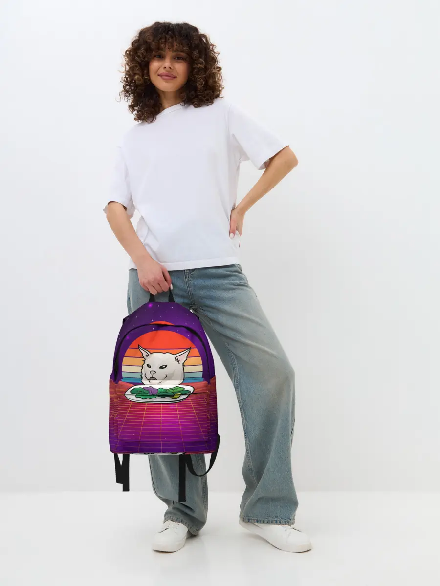 Рюкзак джинсовый / Woman yelling at a cat