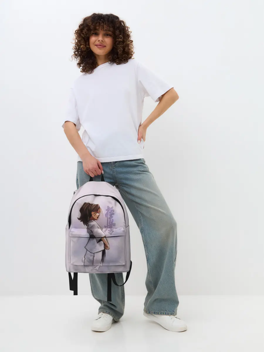 Рюкзак джинсовый / Кёкусинкай девушка