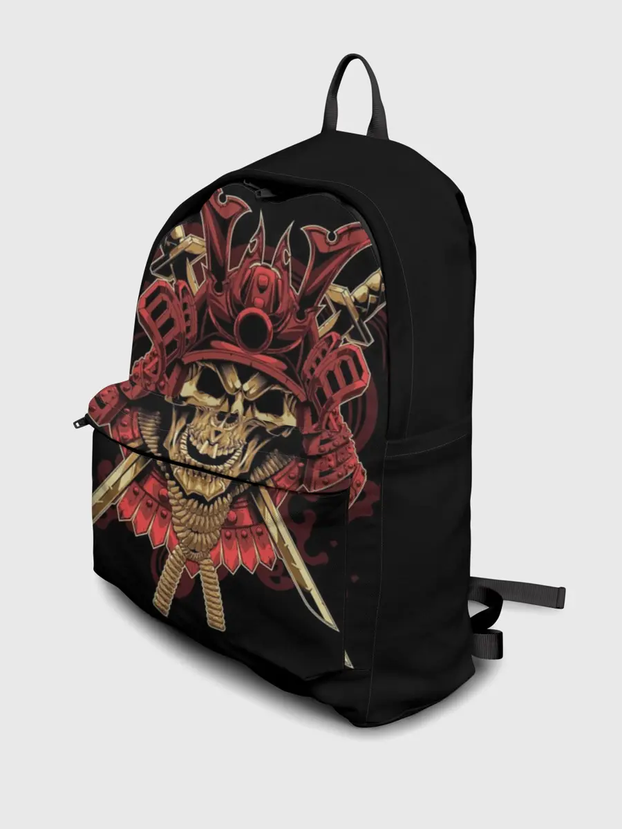 Рюкзак джинсовый / Череп Самурая