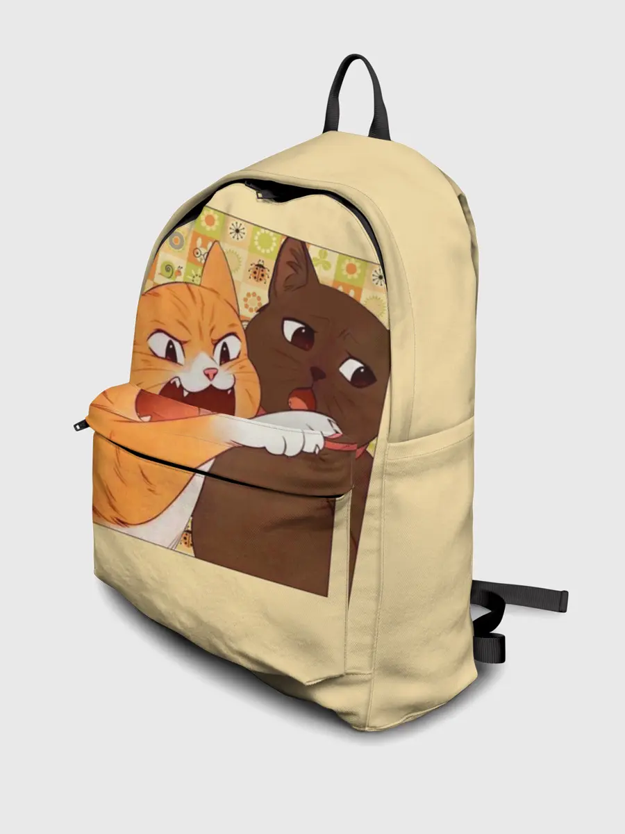 Рюкзак джинсовый / Woman yelling at Cat meme