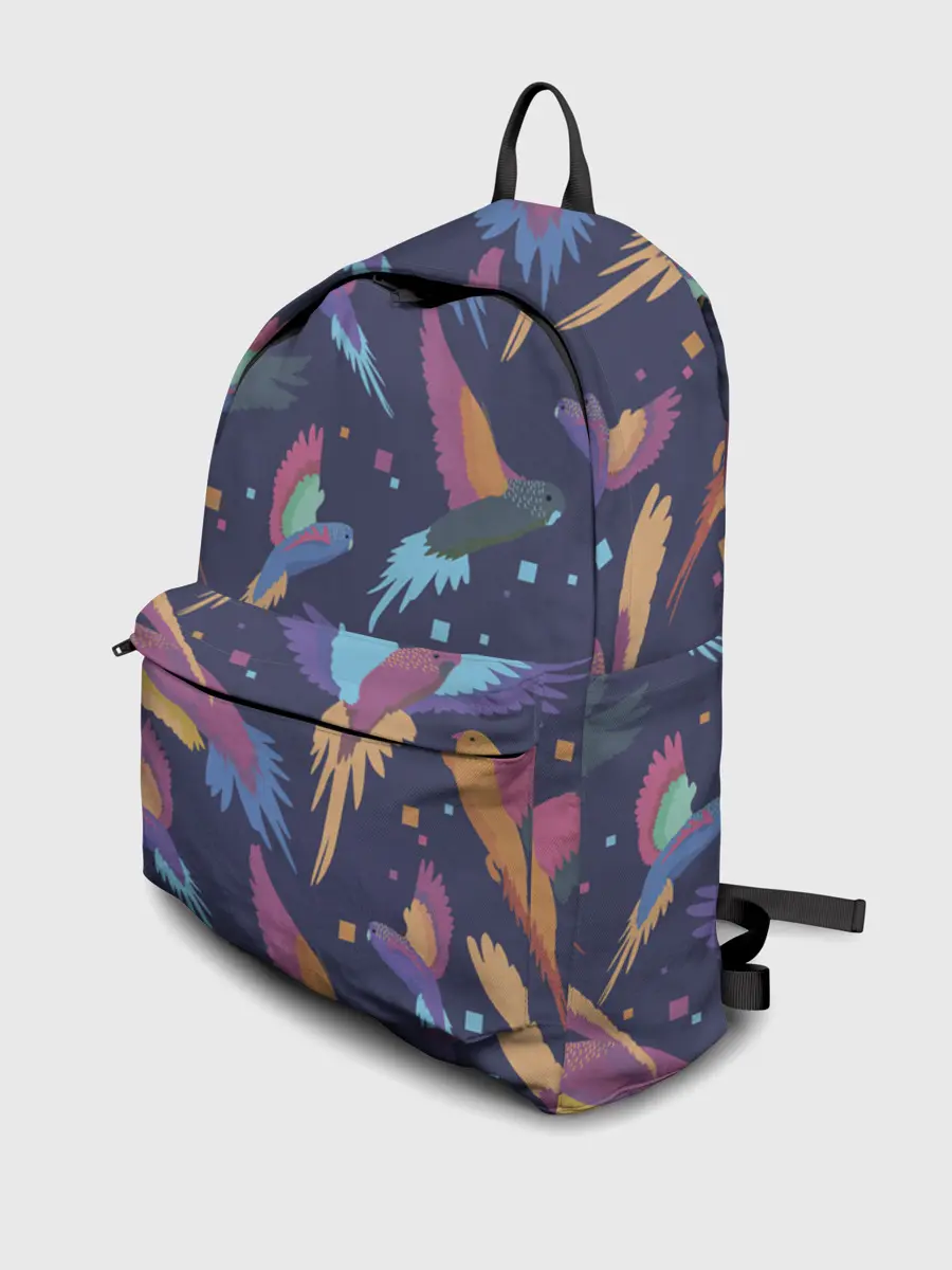 Рюкзак джинсовый / Райские попугаи