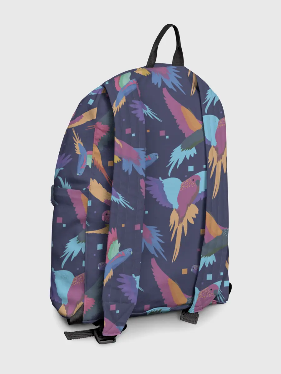 Рюкзак джинсовый / Райские попугаи