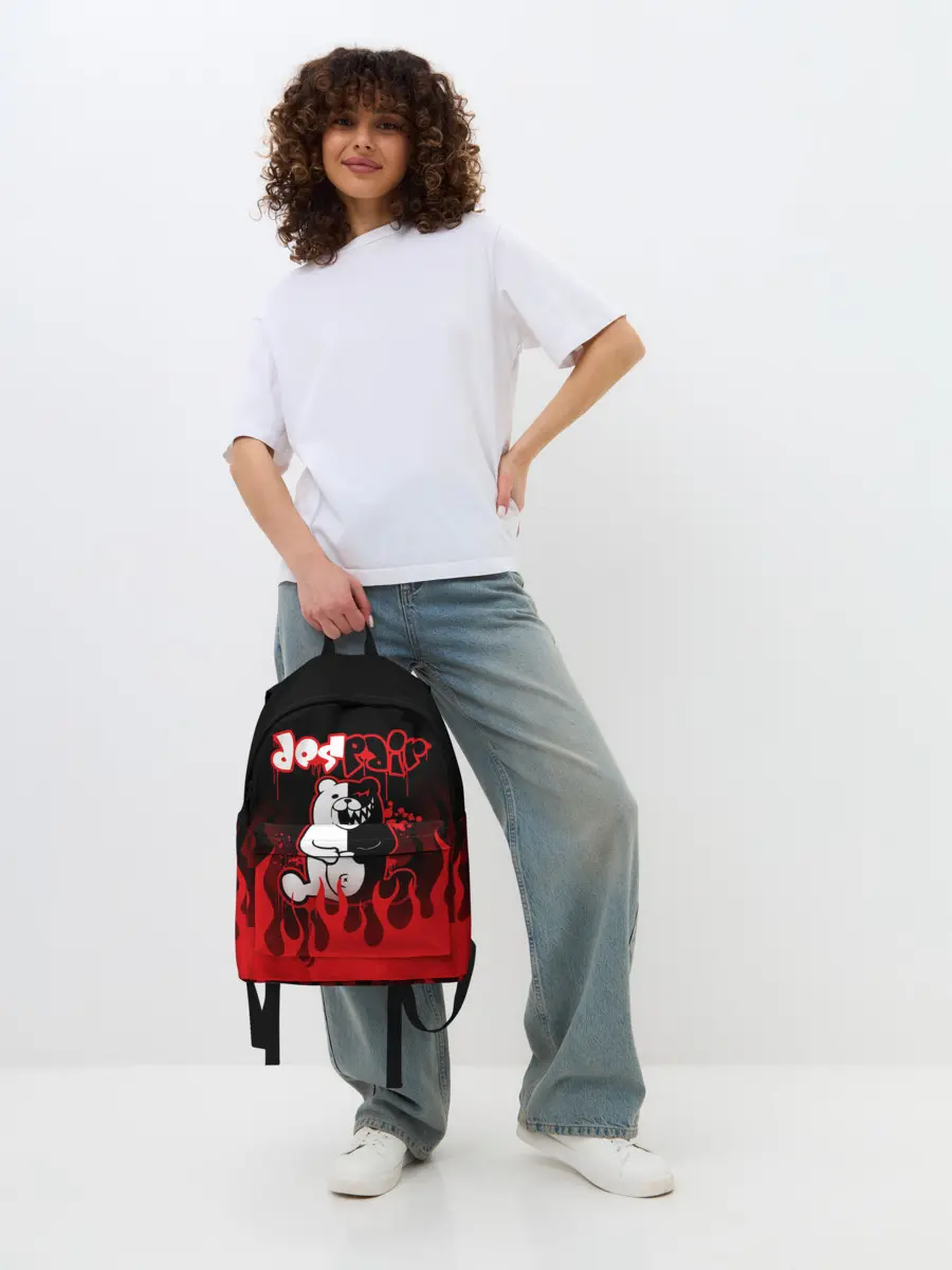 Рюкзак джинсовый / Монокума despair горит