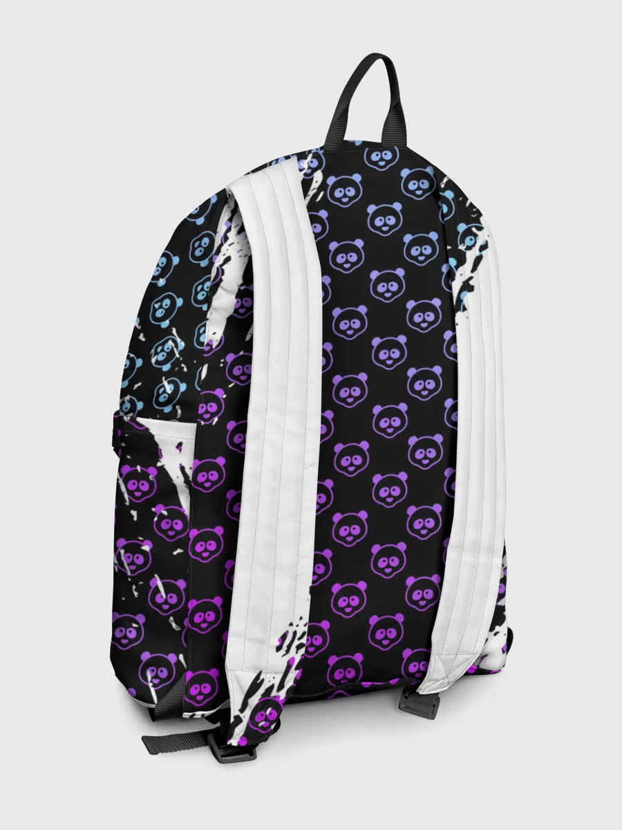 Рюкзак джинсовый / Монокума на фиолетовом паттерне