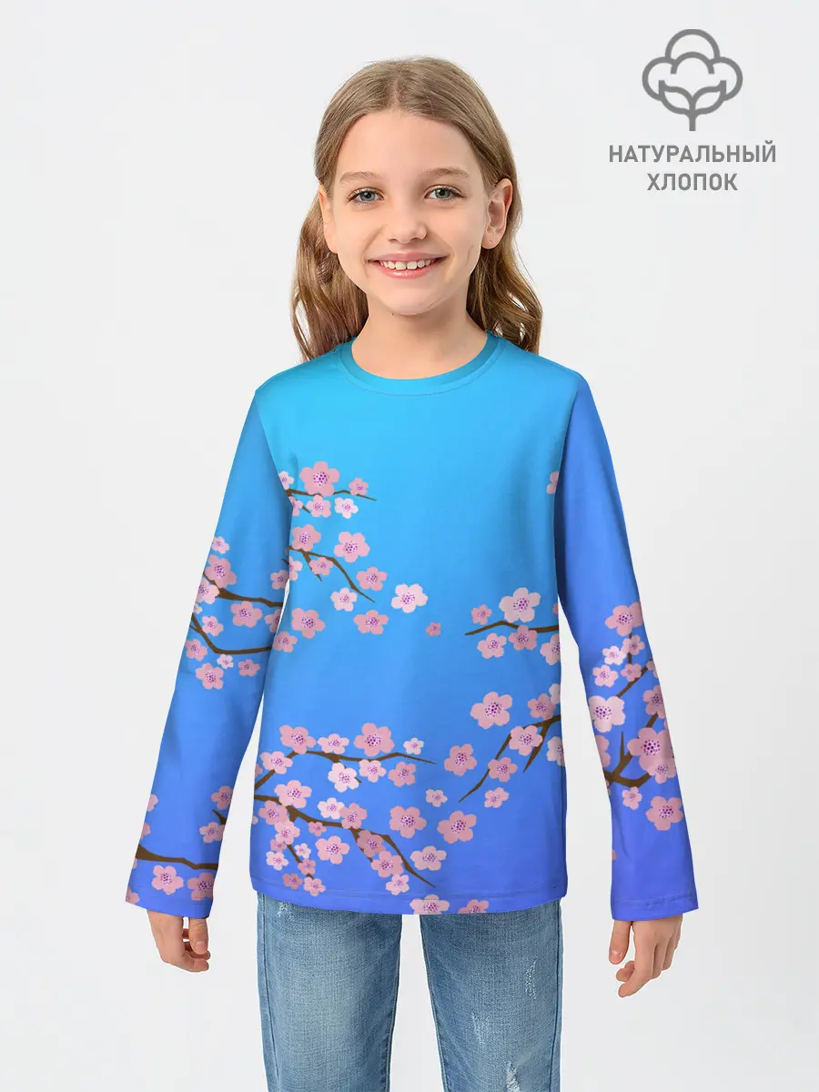 Детский лонгслив / Цветы сакуры
