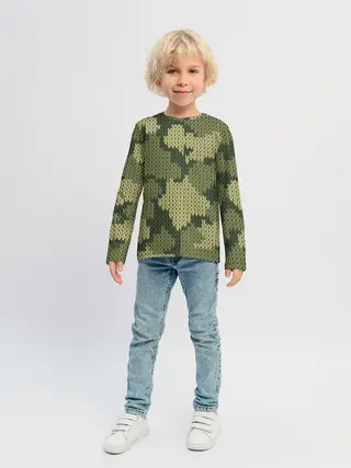 Детский лонгслив / вязаный принт милитари