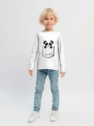 Детский лонгслив / Панда В Кармане