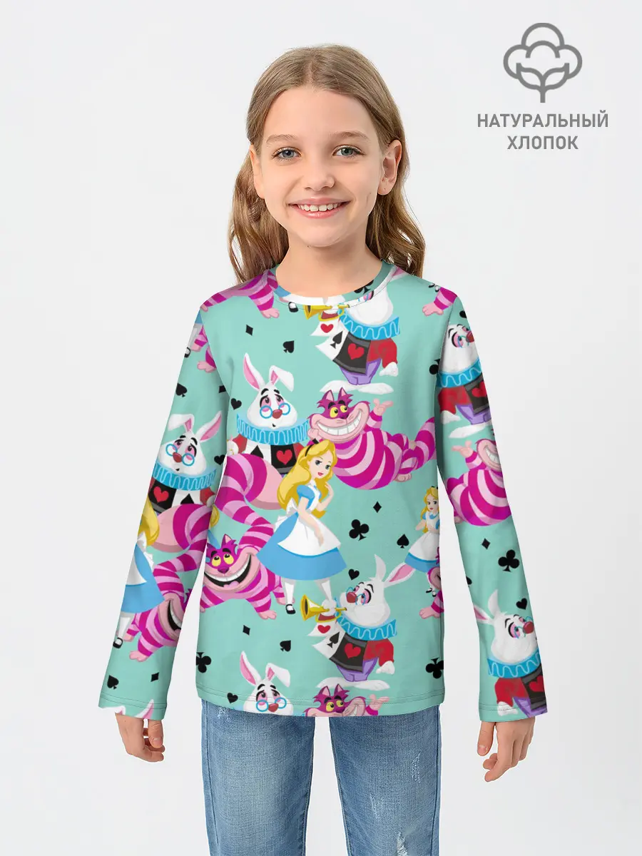 Детский лонгслив / Alice in Wonderland