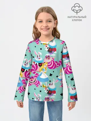 Детский лонгслив / Alice in Wonderland
