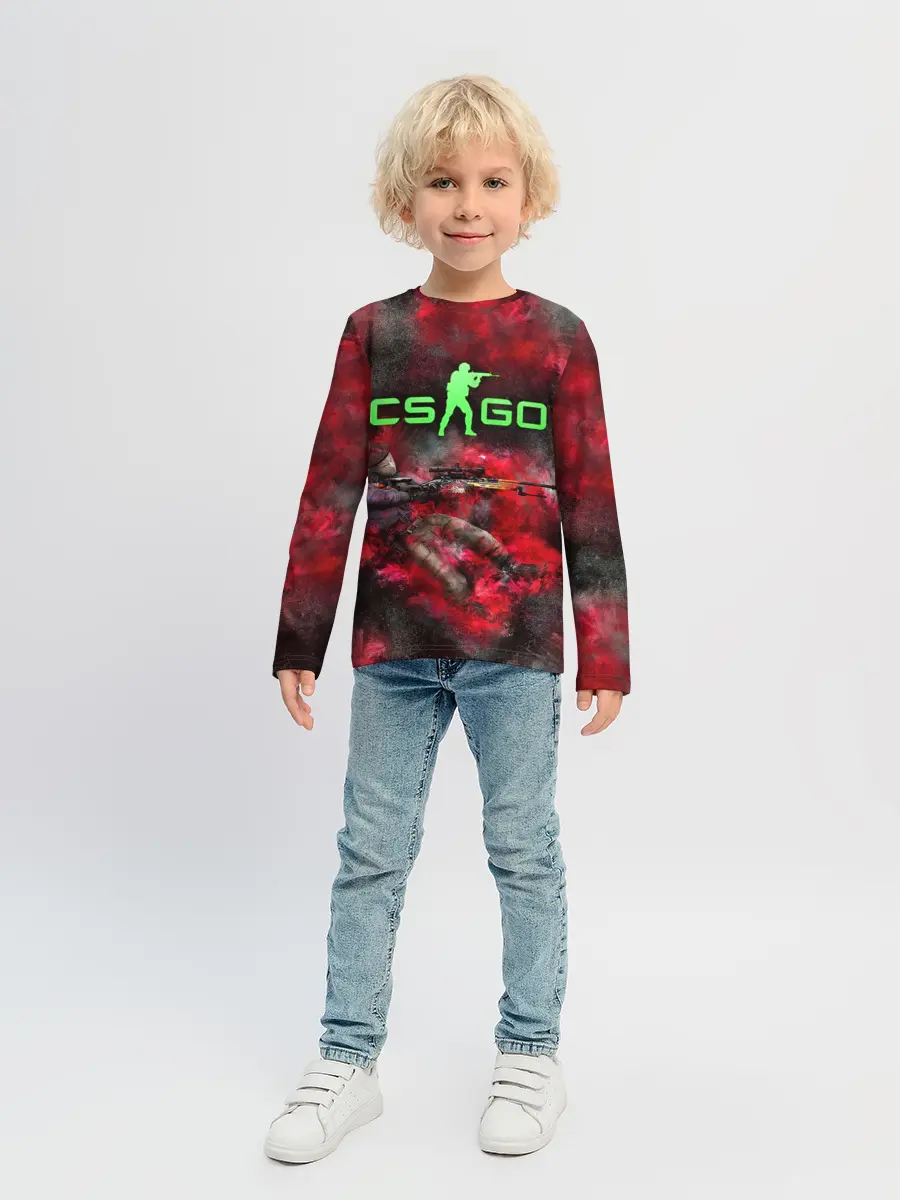 Детский лонгслив / CS GO Red heat