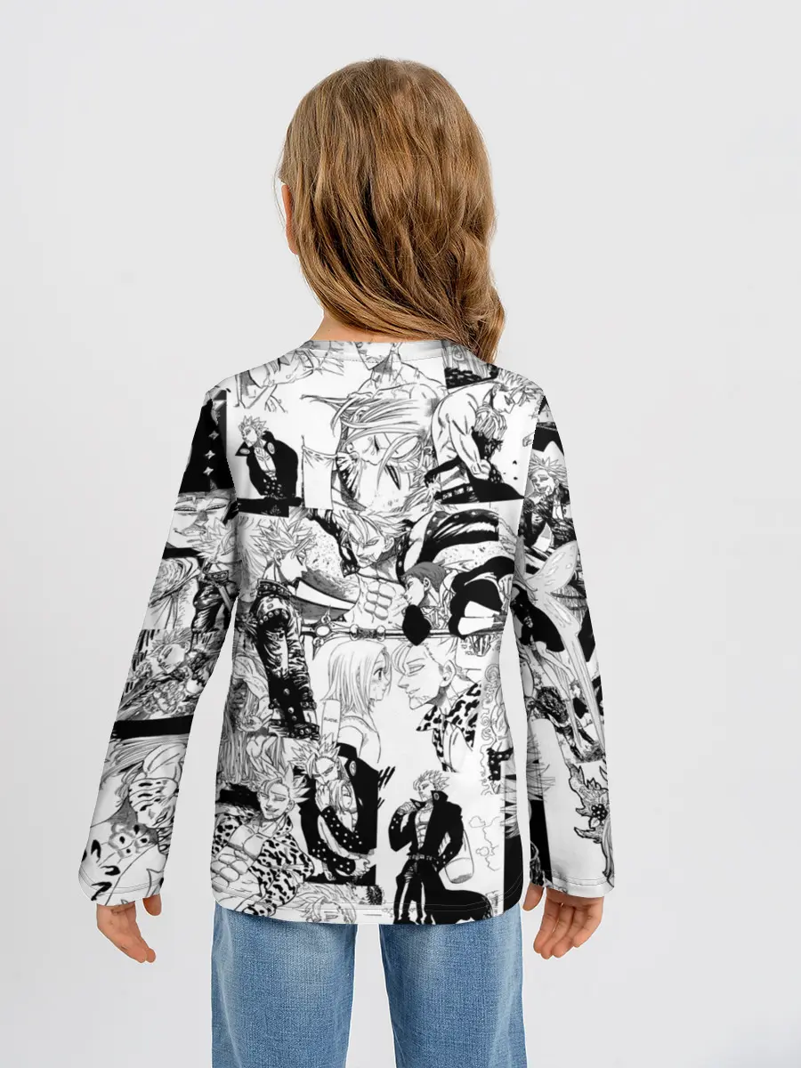 Детский лонгслив / 7 СМЕРТНЫХ ГРЕХОВ. Манга-паттерн