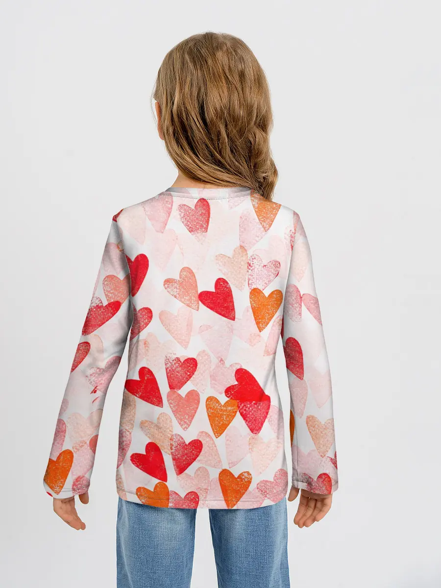 Детский лонгслив / Ванильные сердечки