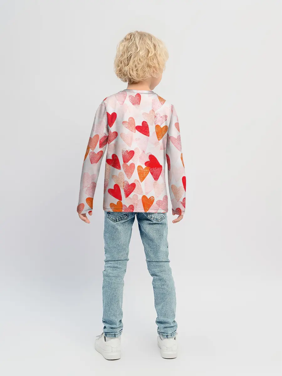 Детский лонгслив / Ванильные сердечки