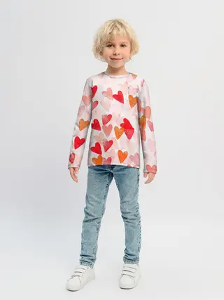 Детский лонгслив / Ванильные сердечки