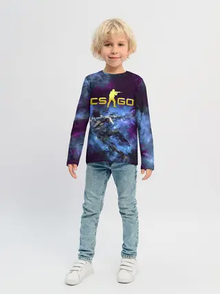 Детский лонгслив / CS GO Blue smoke