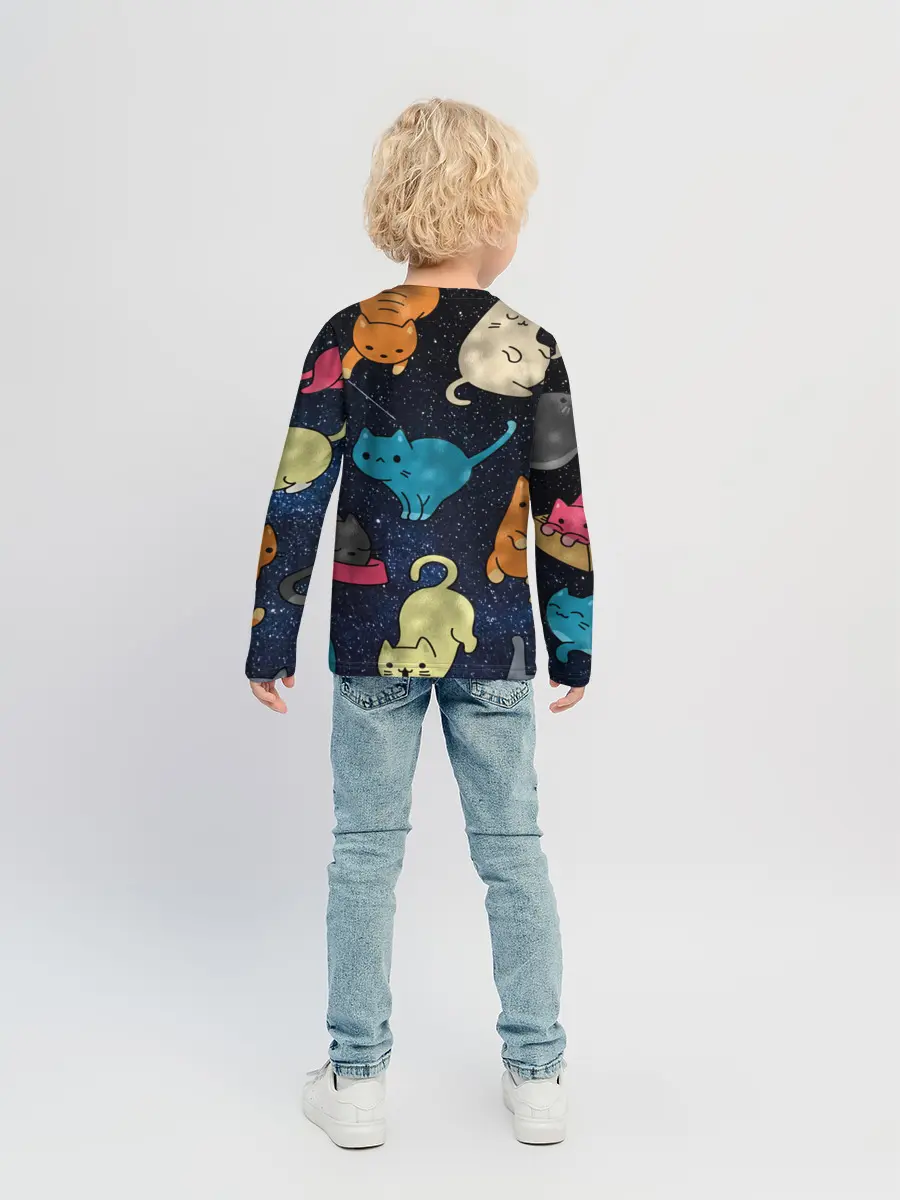 Детский лонгслив / Космические котики