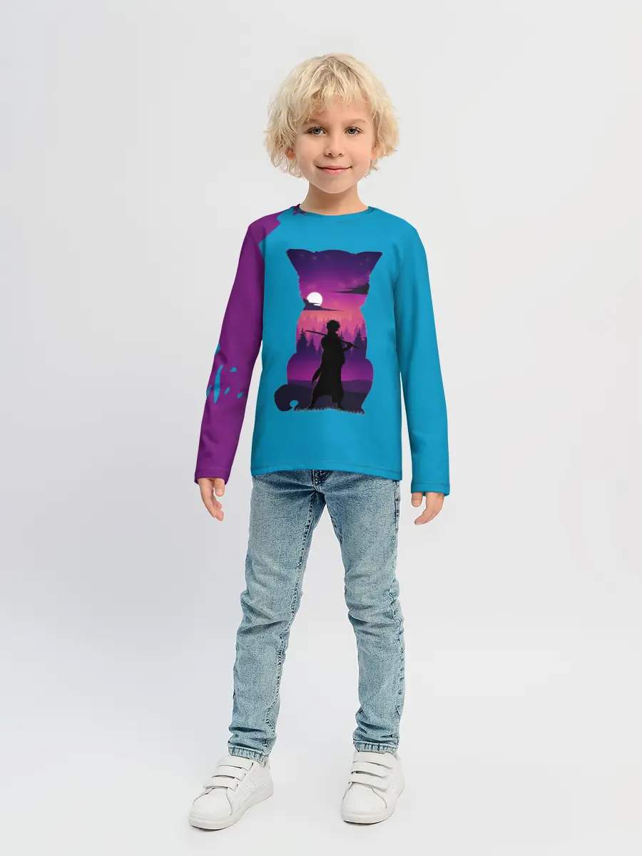 Детский лонгслив / Гинтоки кот