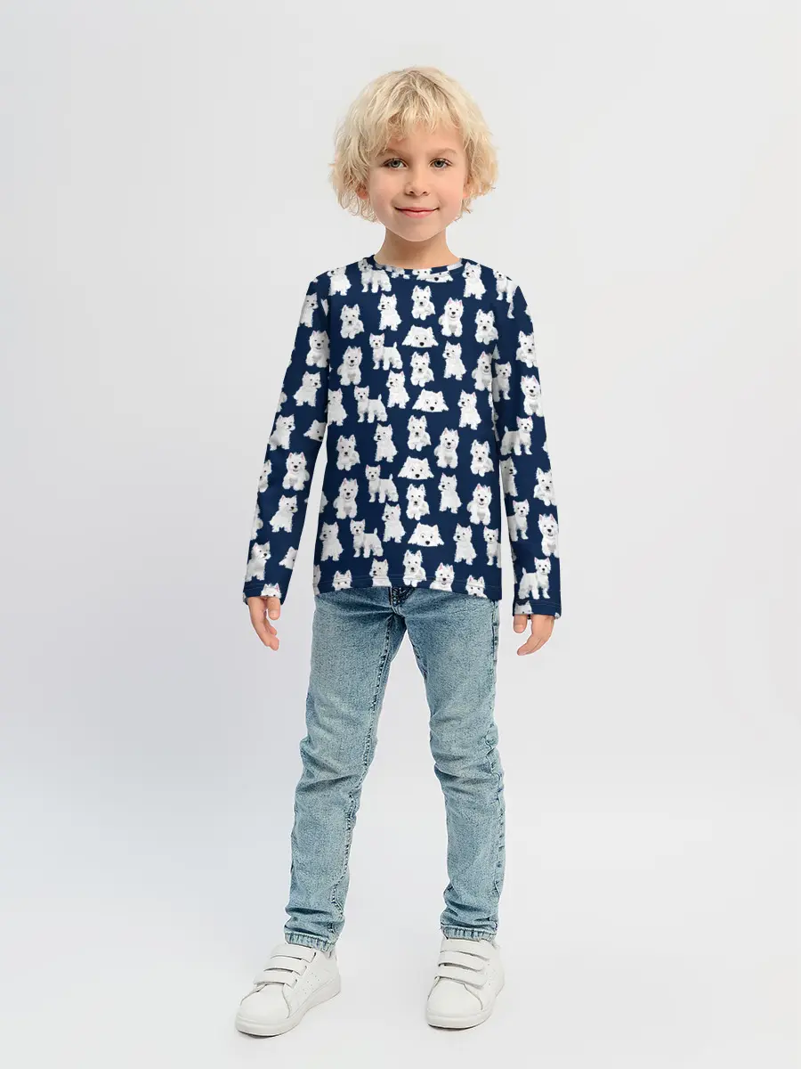Детский лонгслив / Собаки Пушистики
