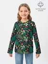 Детский лонгслив / Лесные листочки цветочки