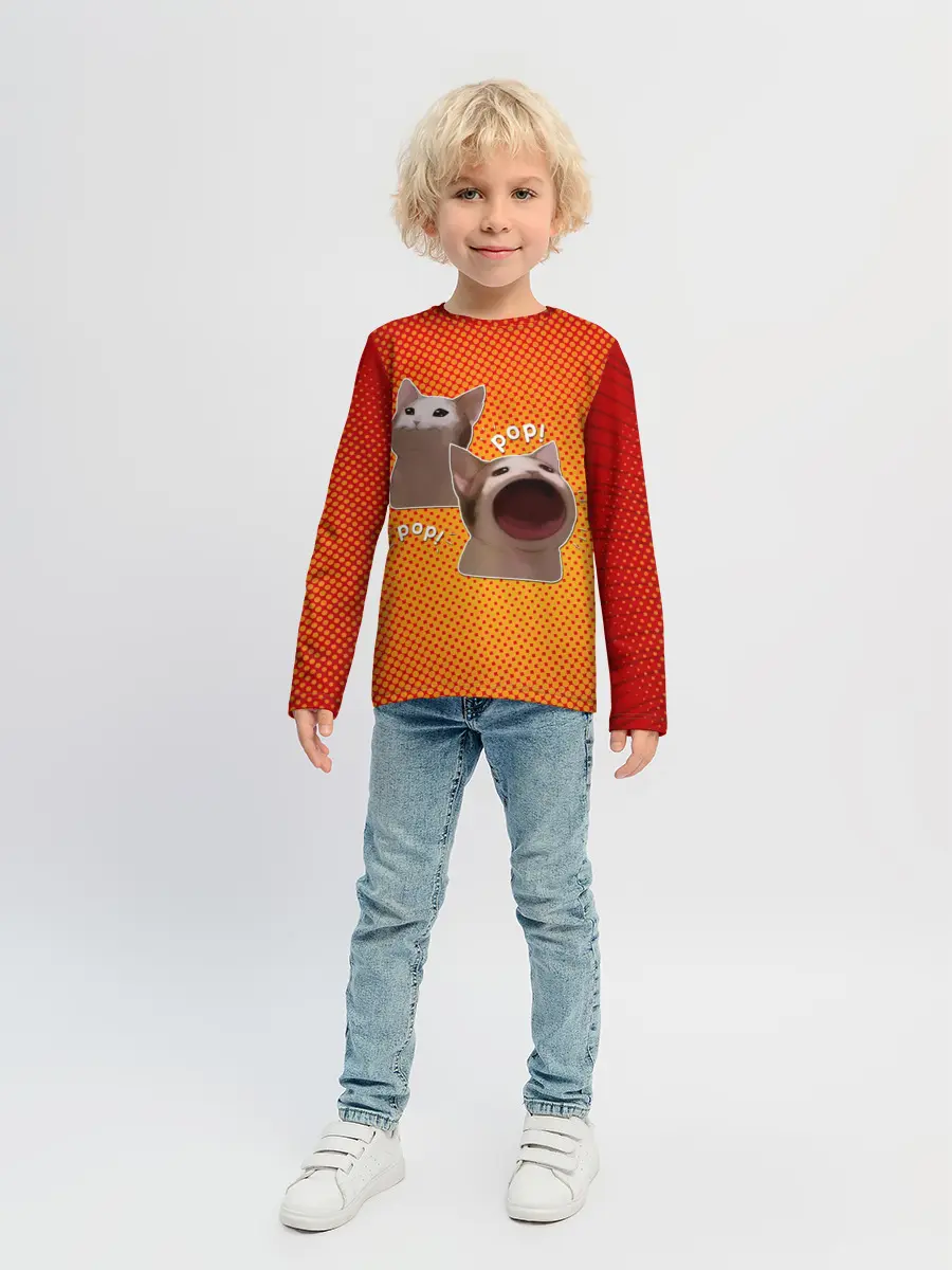 Детский лонгслив / Cat Pop