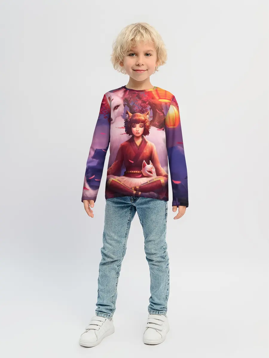Детский лонгслив / Девушка-лиса