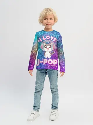 Детский лонгслив / I Love Cat Pop
