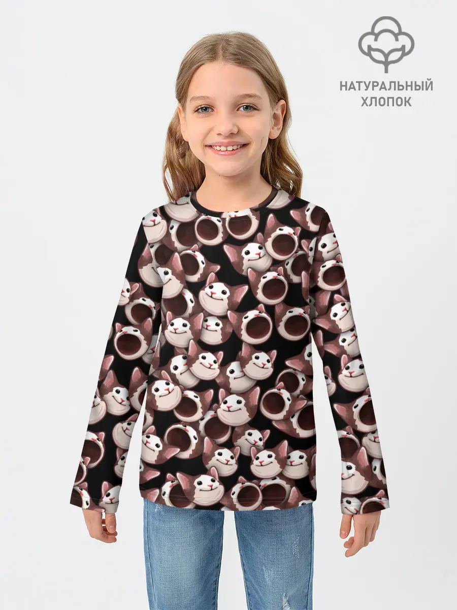Детский лонгслив / Popping cats