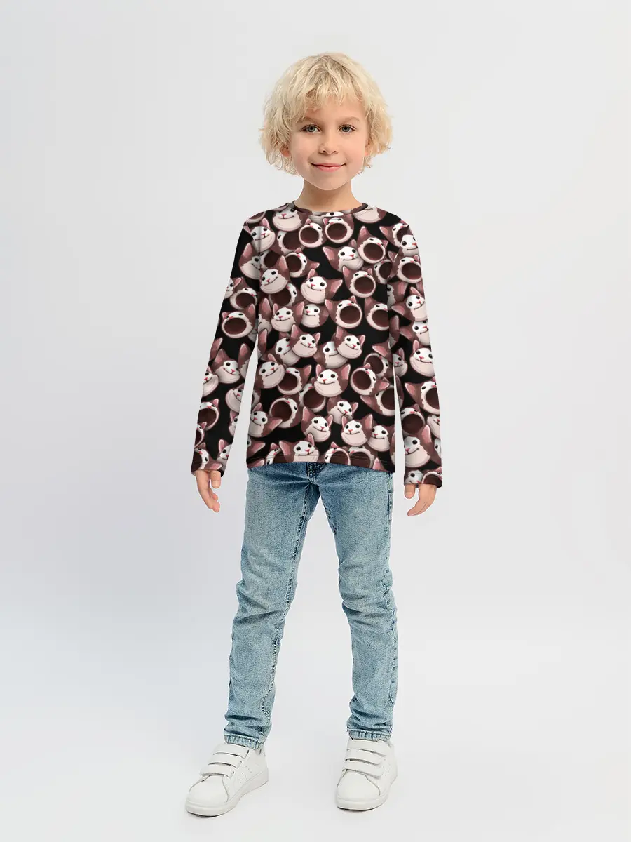 Детский лонгслив / Popping cats