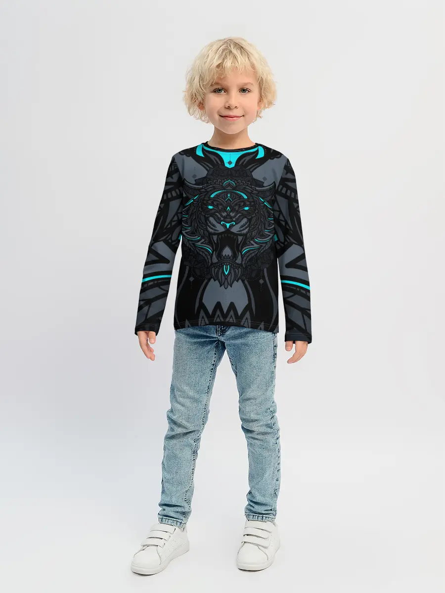 Детский лонгслив / Рисунок тигр