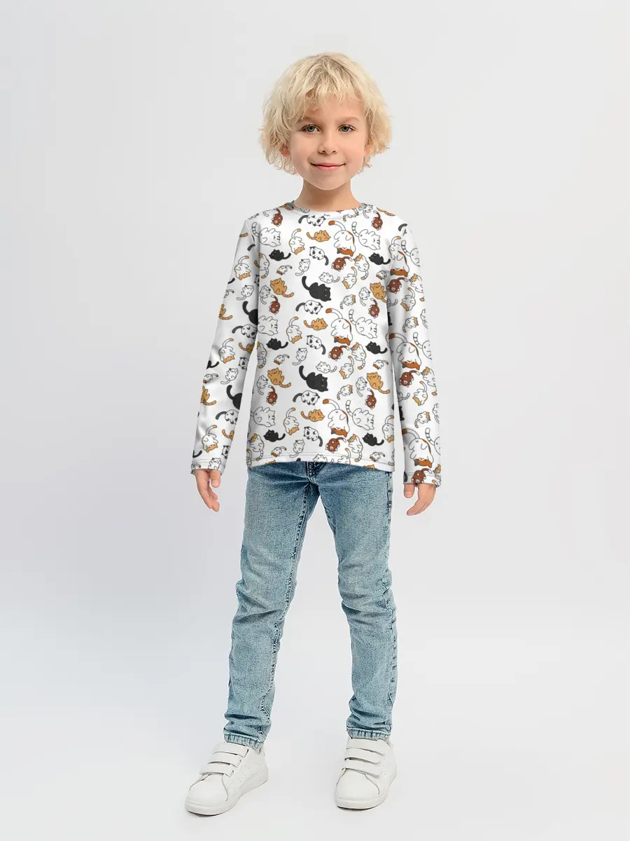 Детский лонгслив / Коты