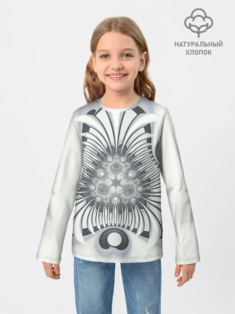 Детский лонгслив / Серая абстракция