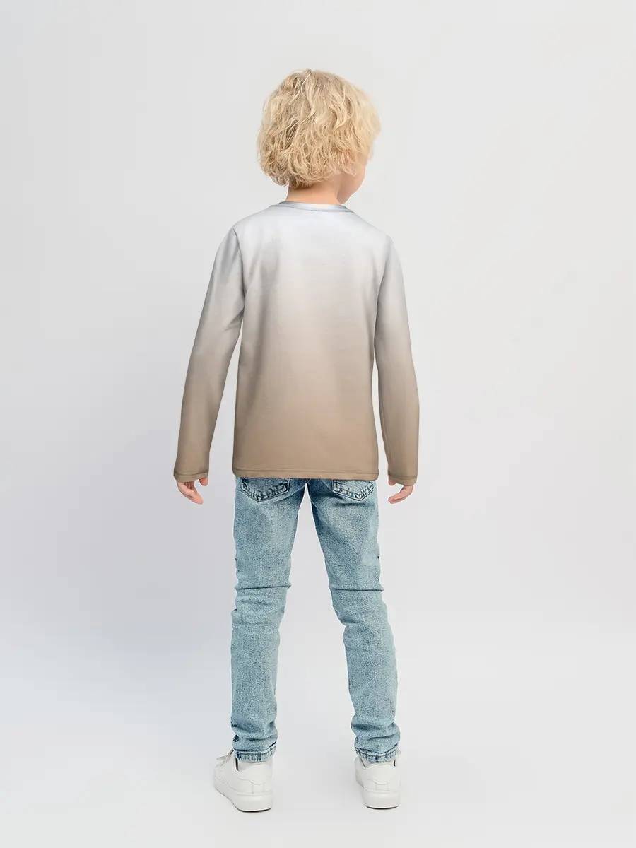 Детский лонгслив / бело-рыжий котенок реализм