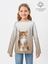 Детский лонгслив / бело-рыжий котенок реализм
