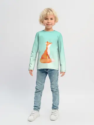 Детский лонгслив / нарисованный лисенок