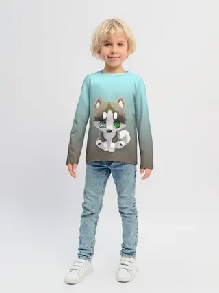 Детский лонгслив / Малыш хаски