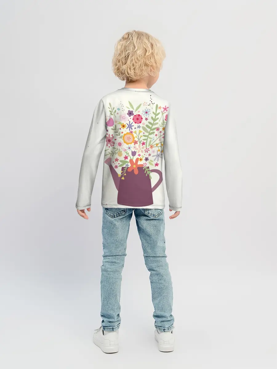 Детский лонгслив / Цветы в чайнике