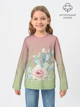 Детский лонгслив / суккулент градиент